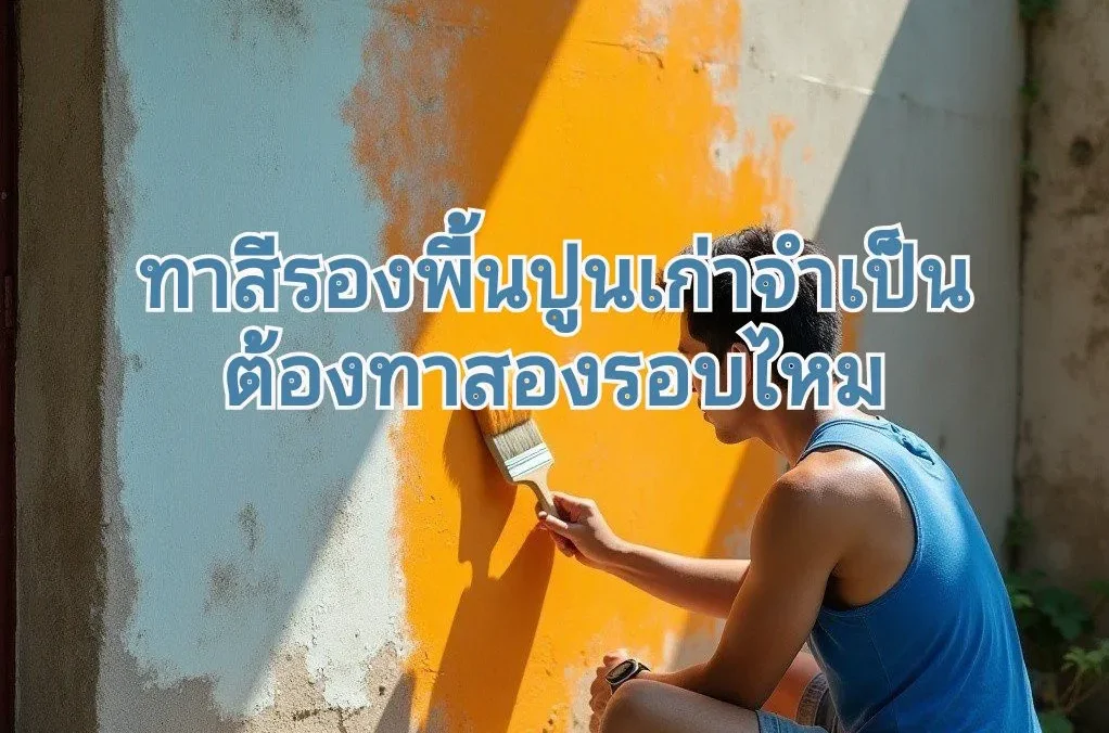 ทาสีรองพื้นปูนเก่า