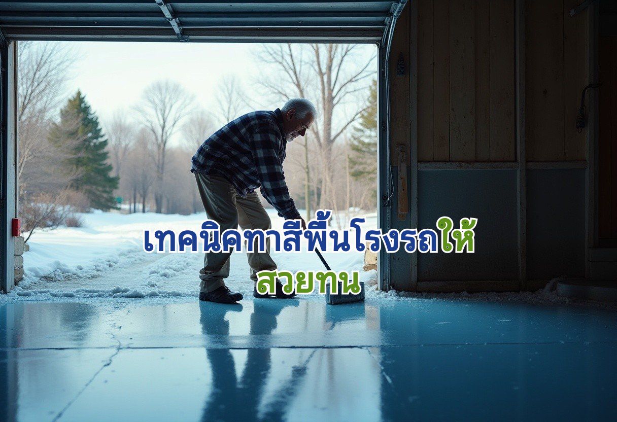 ทาสีพื้นที่โรงจอดรถ