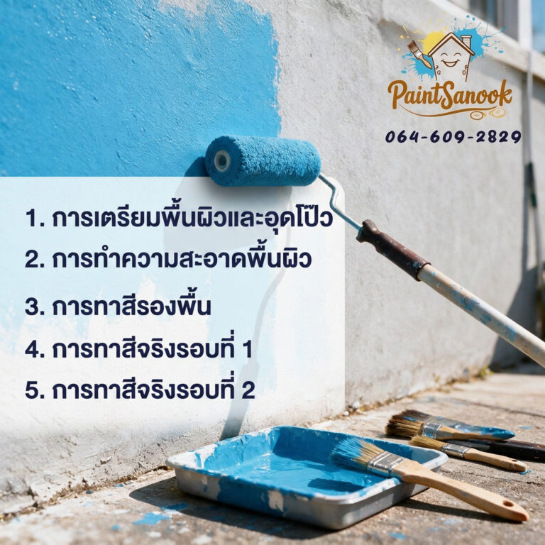 การทาสีกำแพงเรียบเนียน